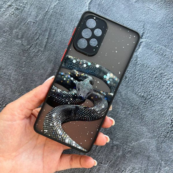 Чехол для Samsung Galaxy A33 с защитой камеры с блестящей змеей