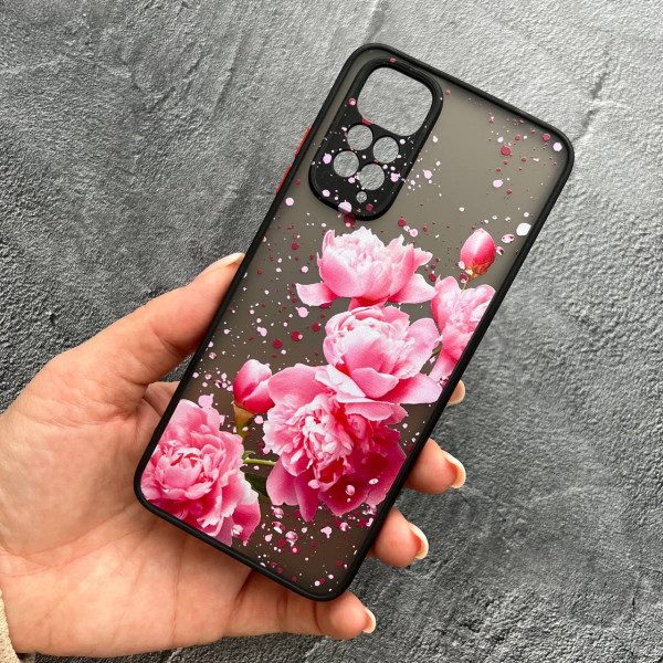 Чохол для Xiaomi Redmi Note 11 / Note 11s з захистом камери з квітами рожевими півоніями