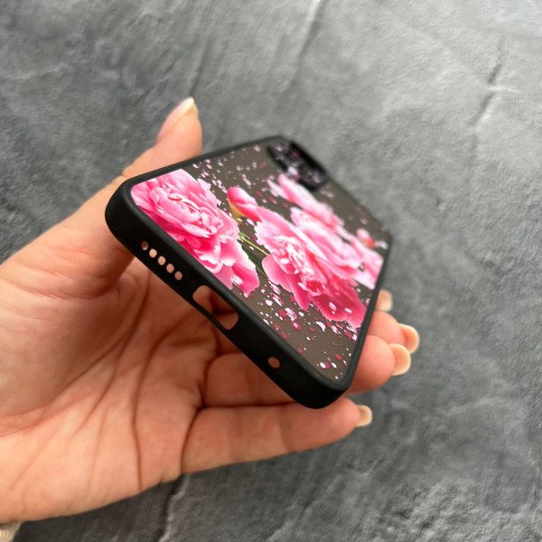 Чехол для Xiaomi Redmi Note 11 / Note 11s с защитой камеры с цветами розовыми пионами