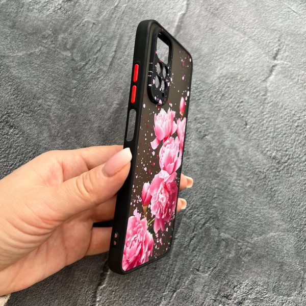 Чохол для Xiaomi Redmi Note 11 / Note 11s з захистом камери з квітами рожевими півоніями