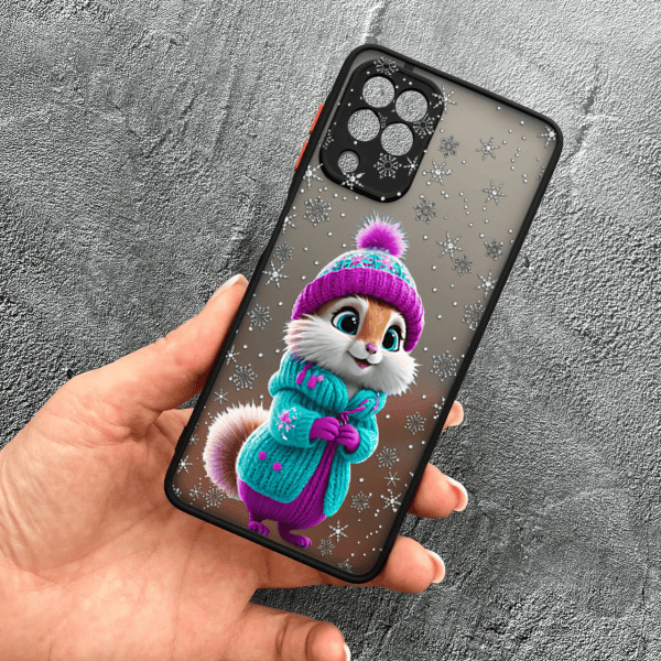Чохол для Samsung Galaxy M33 з захистом камери зимовий чохол з пухнастим звірком