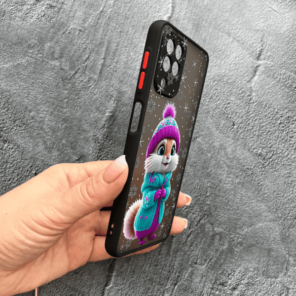Чохол для Samsung Galaxy M33 з захистом камери зимовий чохол з пухнастим звірком