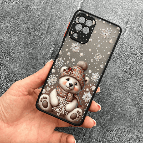 Чохол для Samsung Galaxy M33 з захистом камери з ведмедиком новорічним
