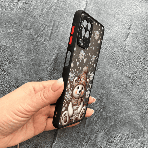 Чохол для Samsung Galaxy M33 з захистом камери з ведмедиком новорічним