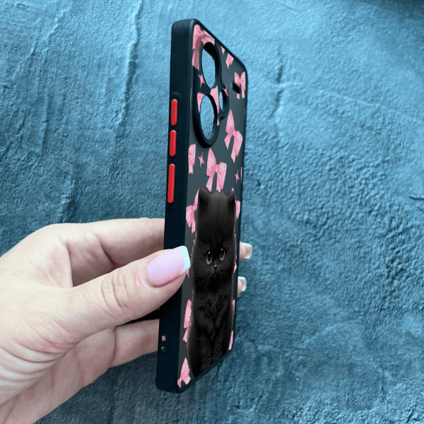 Чохол для Xiaomi Redmi Note 13 Pro Plus дитячий з захистом камери з котиком та бантиками