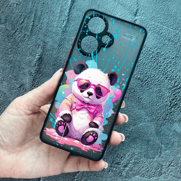 Чохол для Xiaomi Redmi Note 13 Pro Plus з захистом камери з пандою в окулярах