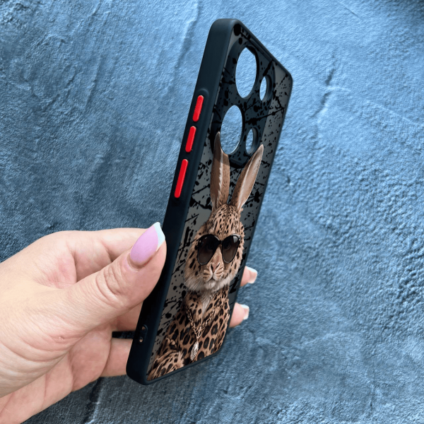Чохол для Xiaomi Redmi Note 13 Pro 4G / Poco M6 Pro 4G / Xiaomi Redmi Note 14S з захистом камери з зайцем у леопарді