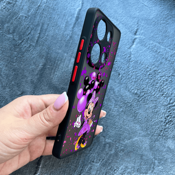 Чохол для Xiaomi Redmi Note 13 Pro 4G / Poco M6 Pro 4G / Xiaomi Redmi Note 14S дитячий з захистом камери з Мінні Маус та повітряними кульками