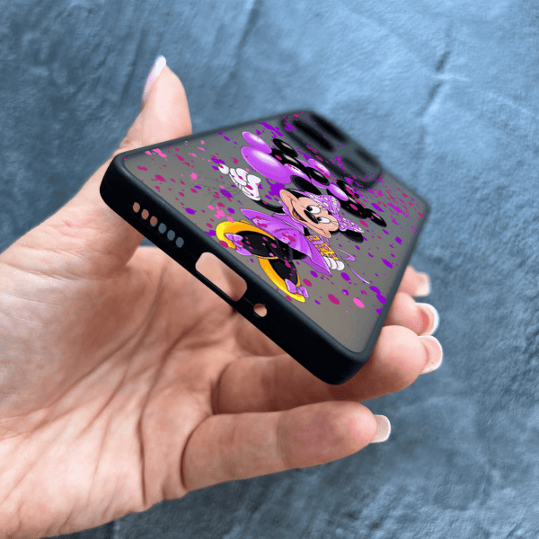 Чехол для Xiaomi Redmi Note 13 Pro 4G / Poco M6 Pro 4G / Xiaomi Redmi Note 14S детский с защитой камеры с Минни Маус и воздушными шарами