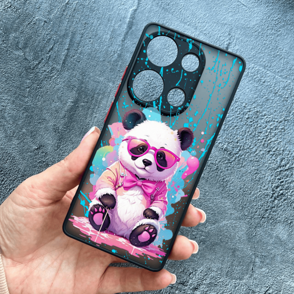 Чохол для Xiaomi Redmi Note 13 Pro 4G / Poco M6 Pro 4G / Xiaomi Redmi Note 14S з захистом камери з пандою в окулярах