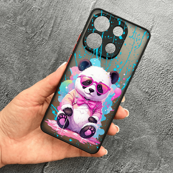 Чохол для Xiaomi Redmi Note 13 4G з захистом камери з пандою в окулярах