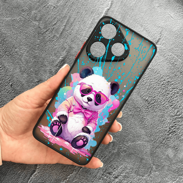 Чохол для Xiaomi Redmi 13 4G / Poco M6 4G з захистом камери з пандою в окулярах