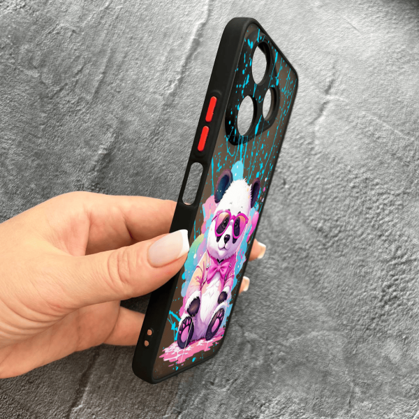 Чохол для Xiaomi Redmi 13 4G / Poco M6 4G з захистом камери з пандою в окулярах