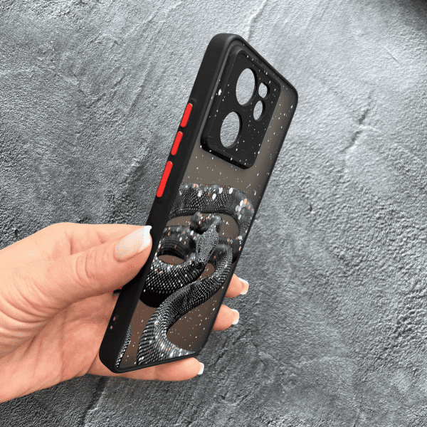 Чохол для Xiaomi 13T / 13T Pro з захистом камери зі змією з блискітками