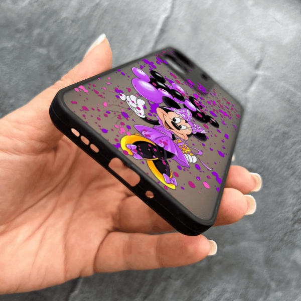Чехол для Xiaomi Redmi 13C 4G / Poco C65 с защитой камеры детский с Минни Маус и воздушными шарами