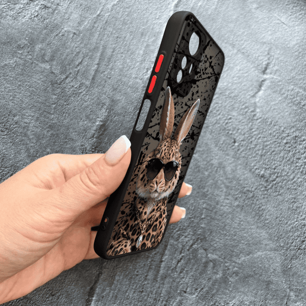 Чохол для Xiaomi Redmi Note 12S з захистом камери з зайцем у леопарді