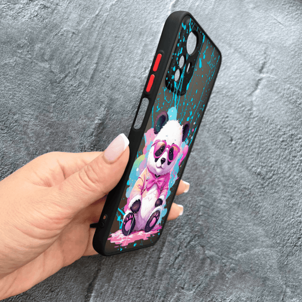 Чохол для Xiaomi Redmi Note 12S з захистом камери з пандою в окулярах
