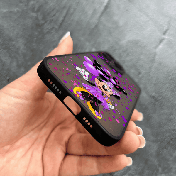 Чехол для iPhone 16 Pro Max с защитой камеры детский с Минни Маус и воздушными шариками