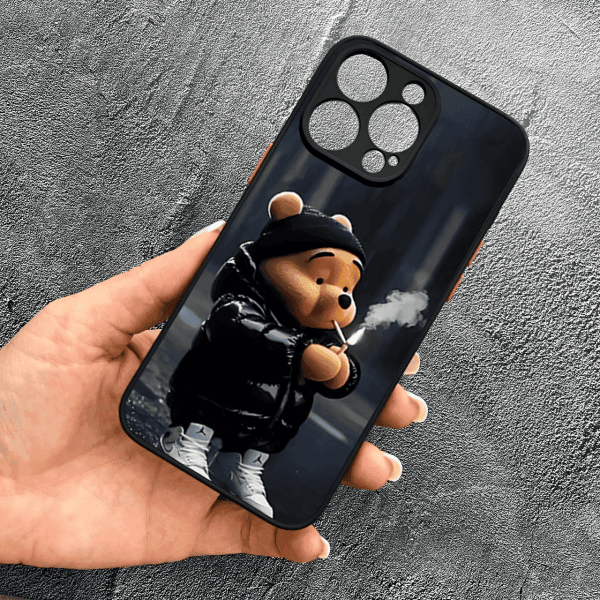 Чохол для iPhone 15 Pro Max з захистом камери з ведмедиком Вінні