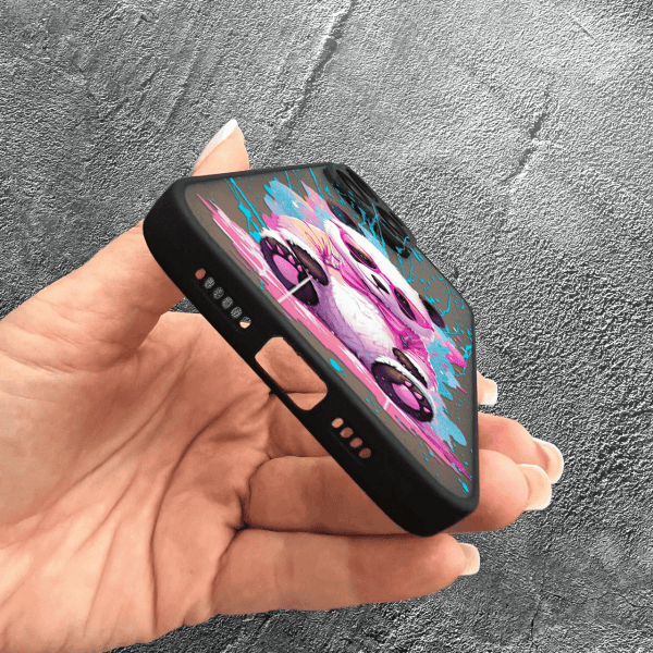 Чехол для iPhone 15 Pro Max с защитой камеры с пандой в очках