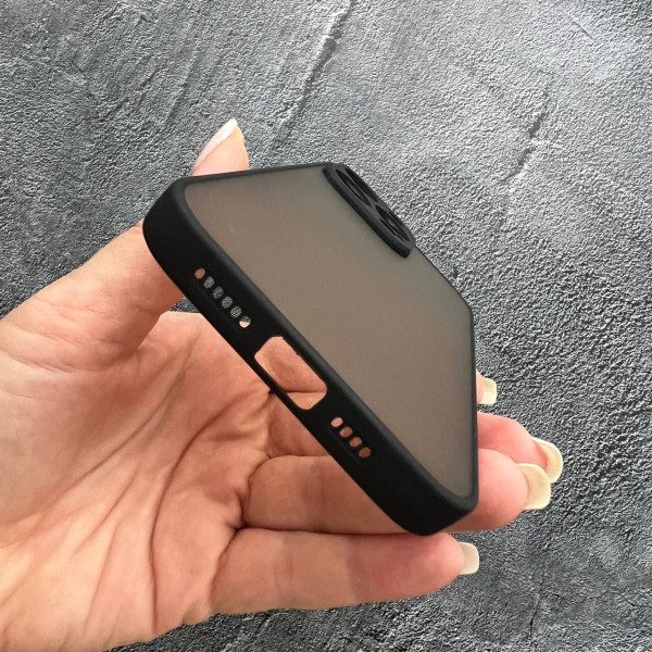 Чехол для iPhone 15 Pro Max матовый пластик без принта черный бортик