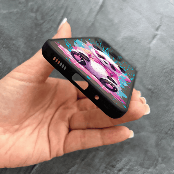 Чехол для Xiaomi Redmi 12C с защитой камеры с пандой в очках