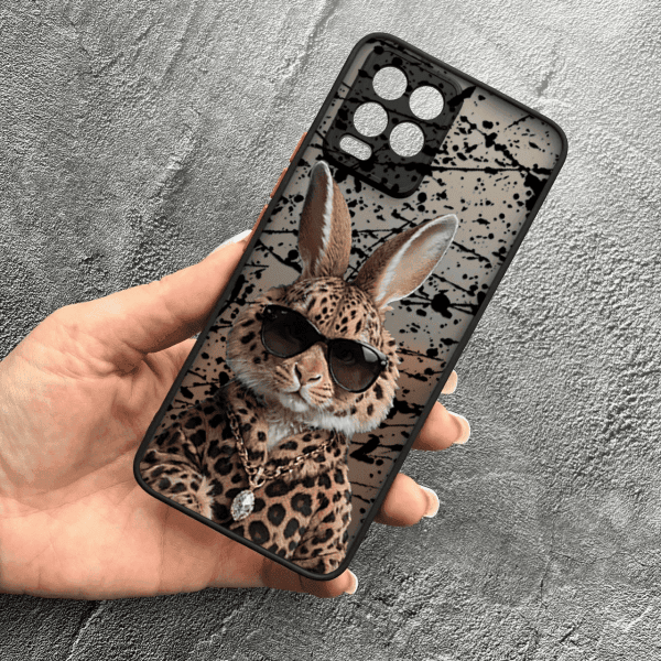 Чохол для Realme 8 / 8 Pro з захистом камери з зайцем у леопарді