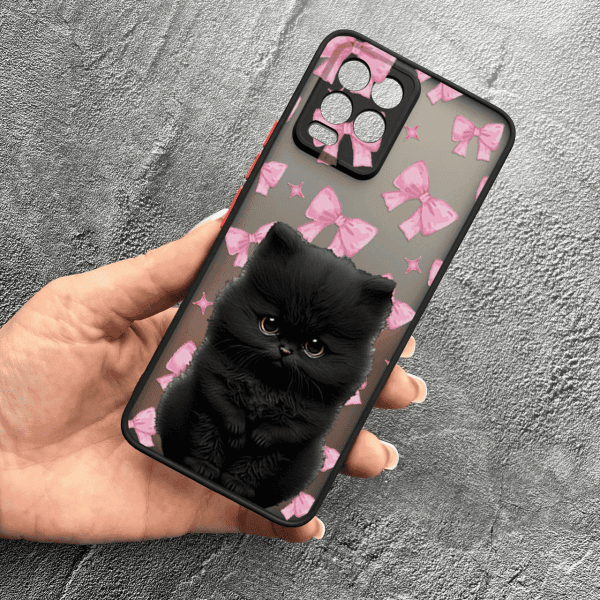 Чохол для Realme 8 / 8 Pro дитячий з захистом камери з котиком та бантиками