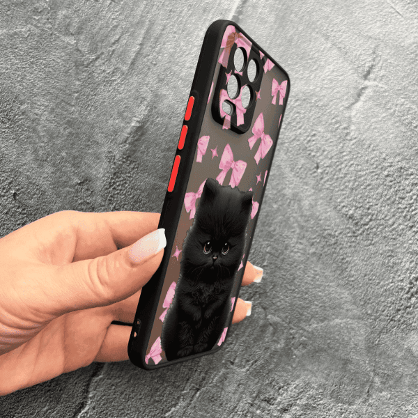 Чохол для Realme 8 / 8 Pro дитячий з захистом камери з котиком та бантиками