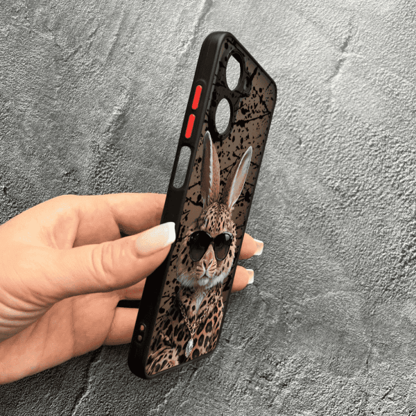 Чохол для Realme 10 з захистом камери з зайцем у леопарді