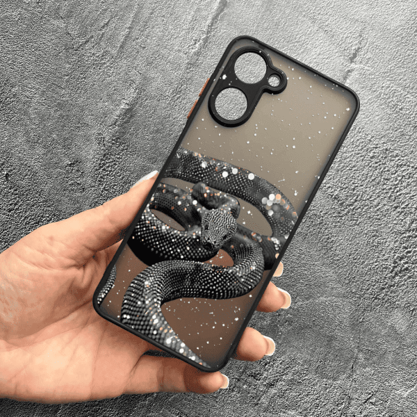 Чохол для Realme 10 з захистом камери зі змією з блискітками