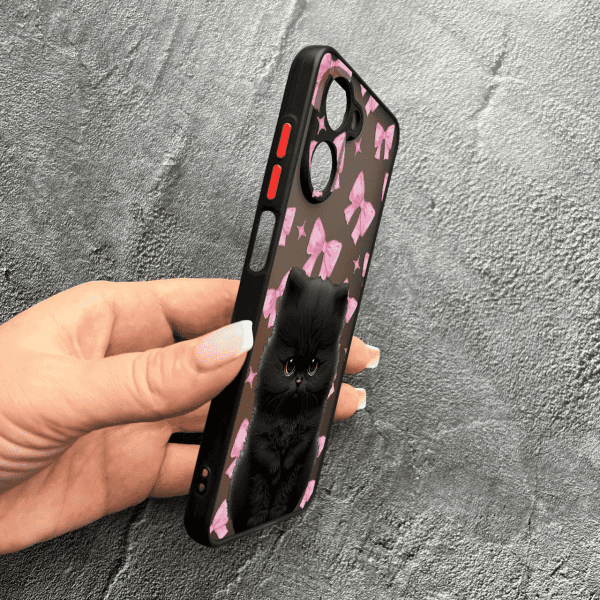 Чохол для Realme 10 дитячий з захистом камери з котиком та бантиками