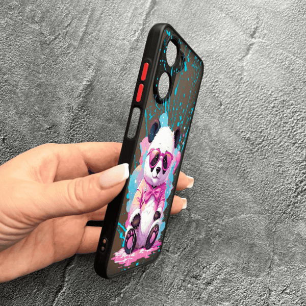 Чохол для Realme 10 з захистом камери з пандою в окулярах