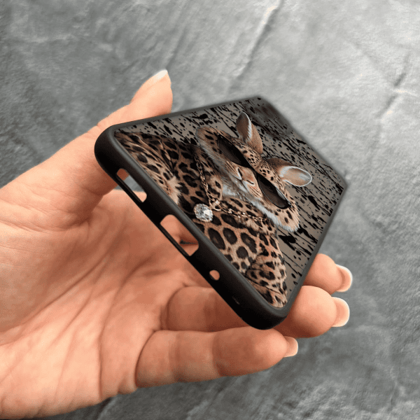 Чехол для Samsung Galaxy M52 / M52 5G с защитой камеры с зайцем в леопарде