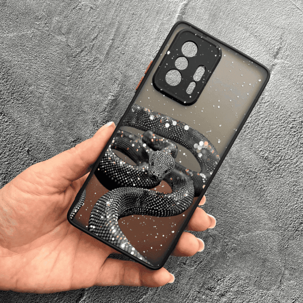 Чохол для Xiaomi 11T / 11T Pro з захистом камери зі змією з блискітками