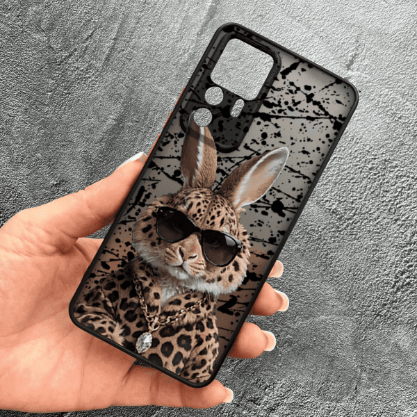 Чехол для Xiaomi 12T / Xiaomi 12T Pro с защитой камеры с зайцем в леопарде