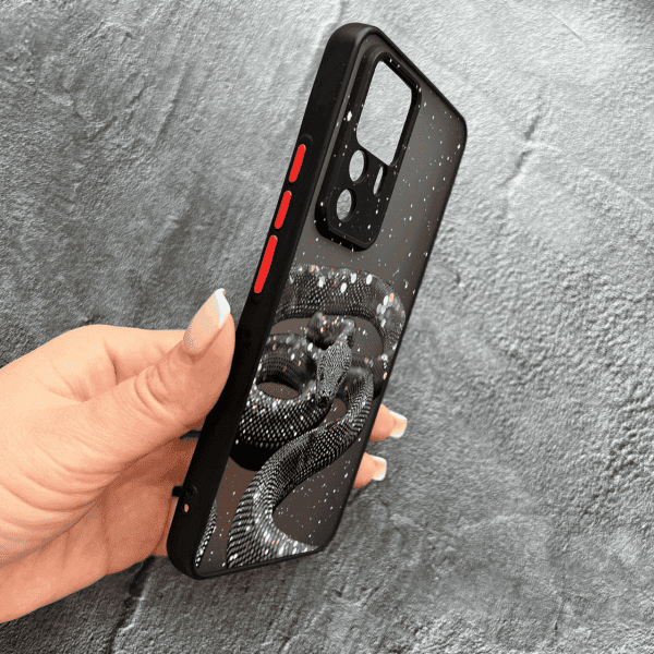 Чохол для Xiaomi 12T / Xiaomi 12T Pro з захистом камери зі змією з блискітками