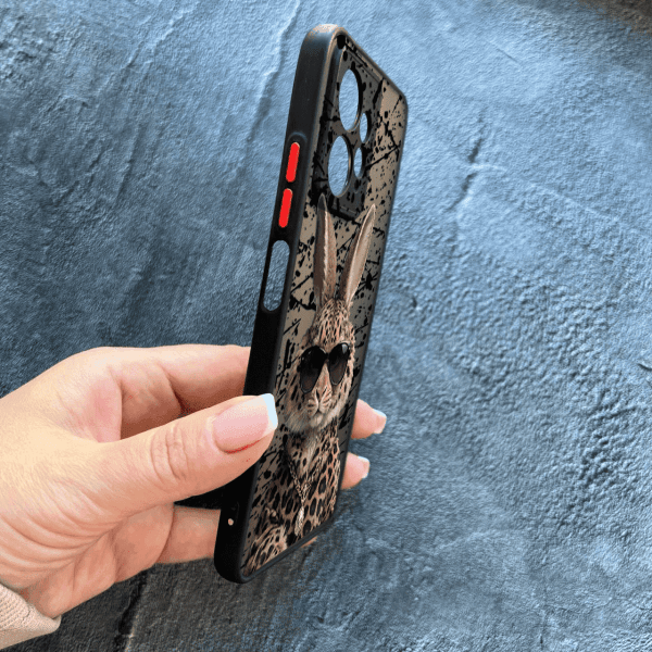 Чохол для Xiaomi Redmi Note 12 4G з захистом камери з зайцем у леопарді