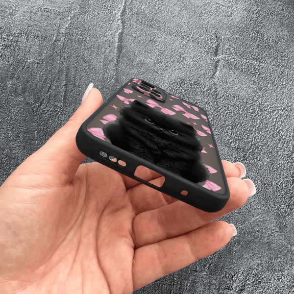 Чехол для Xiaomi Redmi Note 11 Pro Plus 5G с защитой камеры с котиком и бантиками