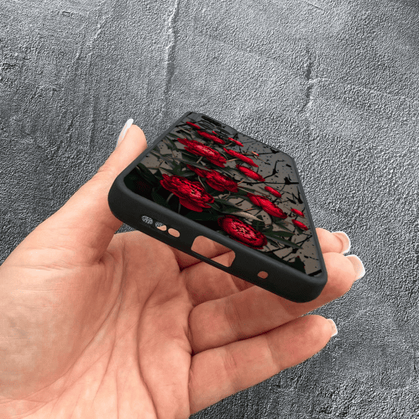 Чехол для Xiaomi Redmi Note 11 Pro Plus 5G с защитой камеры с цветами красные пионы маленькие