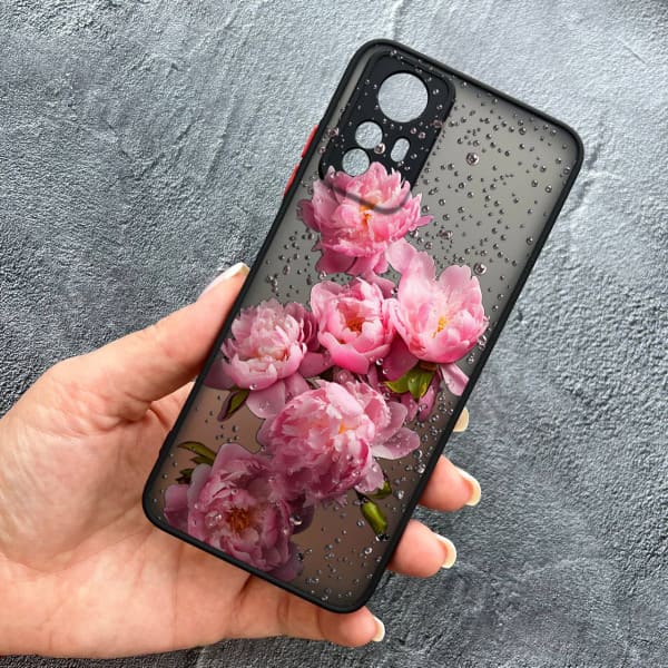 Чехол для Xiaomi 12 / 12x / 12s с защитой камеры с цветами и каплями
