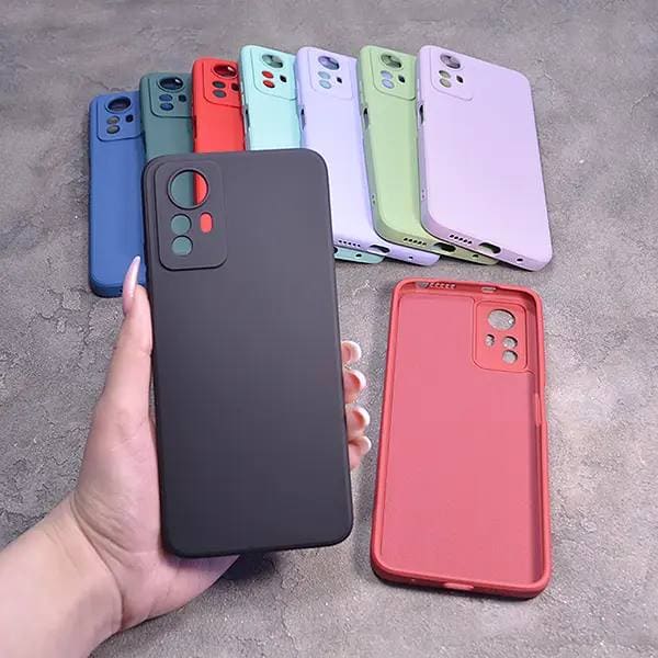 Однотонный чехол для Xiaomi 12 / 12x / 12s с защитой камеры с soft-touch покрытием и микрофиброй внутри