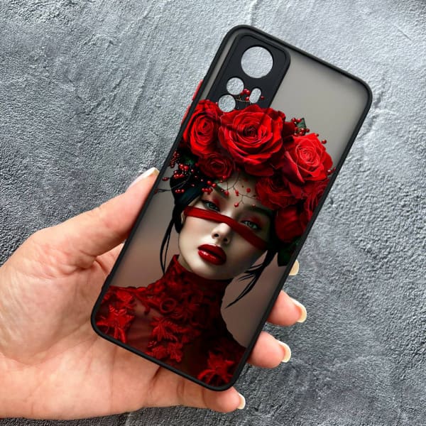 Чехол для Xiaomi 12 / 12x /  12s с защитой камеры с девочкой и цветами