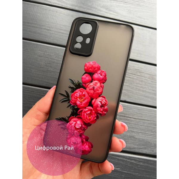 Чохол для Xiaomi 12 / 12x / 12s з захистом камери з квітами червоні півонії