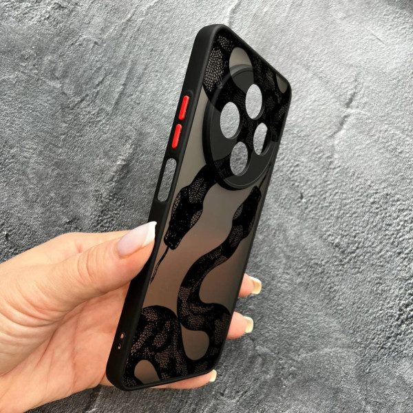 Чохол для Xiaomi Redmi 14C / Xiaomi Poco C75 з захистом камери з чорною змією