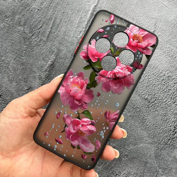 Чохол для Xiaomi Redmi 14C / Xiaomi Poco C75 з захистом камери з квітами та дощем