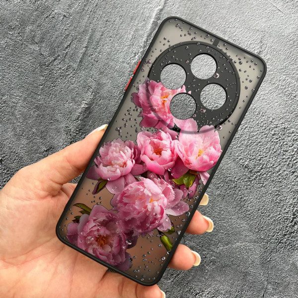 Чохол для Xiaomi Redmi 14C / Xiaomi Poco C75 з захистом камери з квітами та краплями