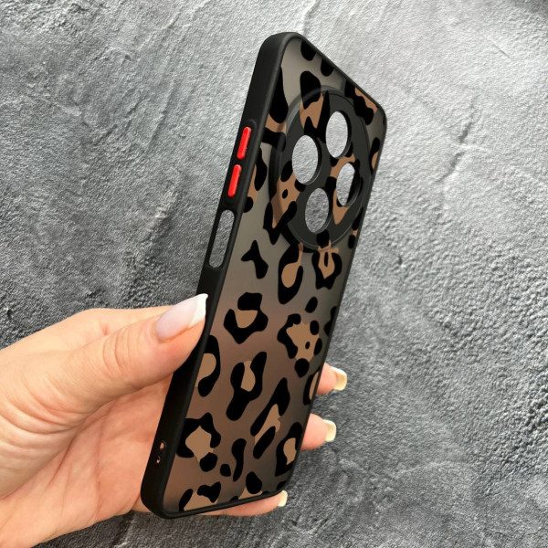 Чехол для Xiaomi Redmi 14C / Xiaomi Poco C75 с защитой камеры с леопардом шоколадным