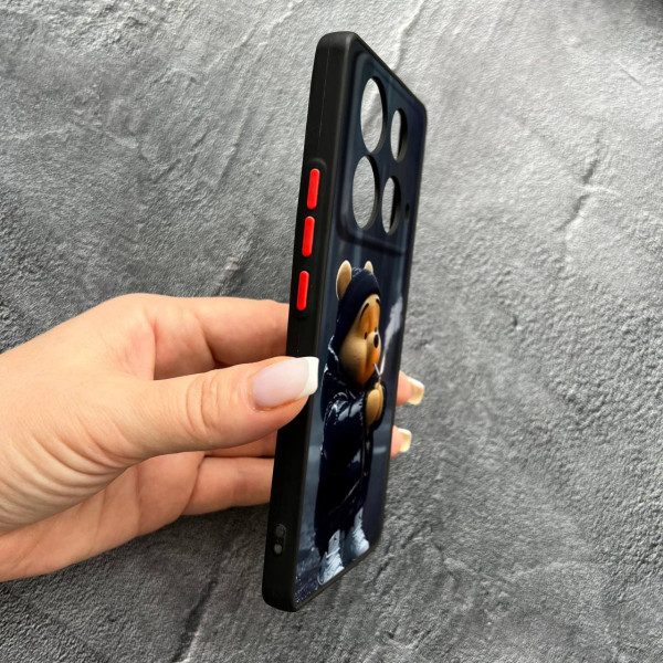 Чехол для Infinix Note 40 4G с защитой камеры с мишкой Винни