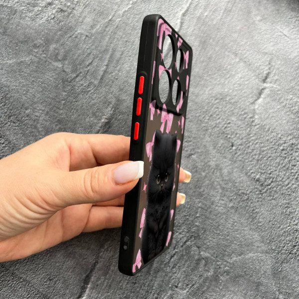 Чехол для Infinix Note 40 4G с защитой камеры детский с котом и бантиками